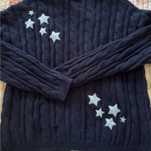 Taylor Swift Blue Cardigan Sweater with Star Accents - Picture 3 of 4